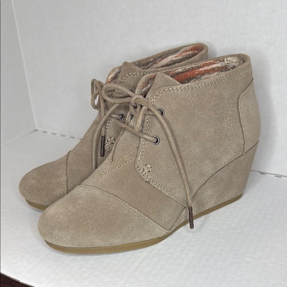Toms Shoes - TOMS Women's Tan Suede Wedge Ankle Boots